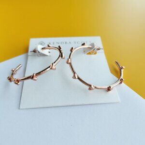 Haven Heart Rose Gold Hoop Earrings by Kendra Scott